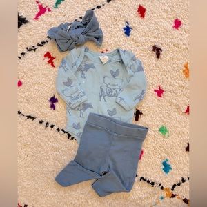 SOLD Kate Quinn 3 Piece Bundle: Bodysuit, Pants & Bow (S 3-6m)
